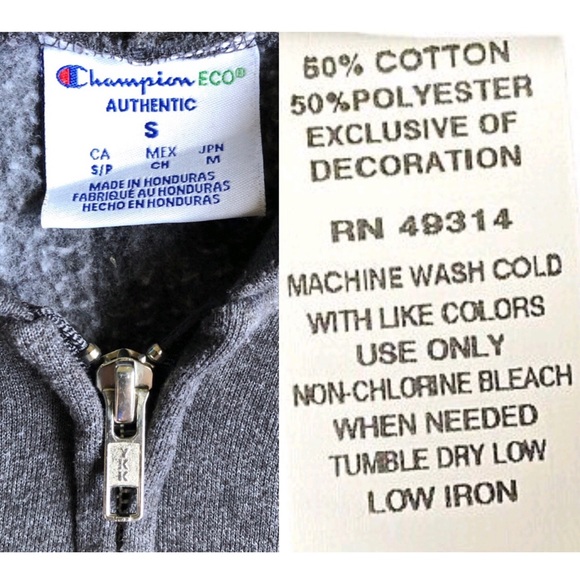 CHAMPION XAVIER Hoodie Jacket Long Sleeve Full Zip Small Gray Men’s UNISEX - Picture 4 of 16